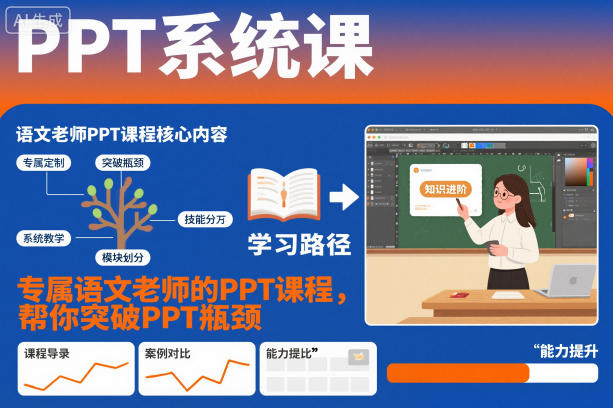 PPT系统课，专属语文老师的PPT课程，帮你突破PPT瓶颈插图