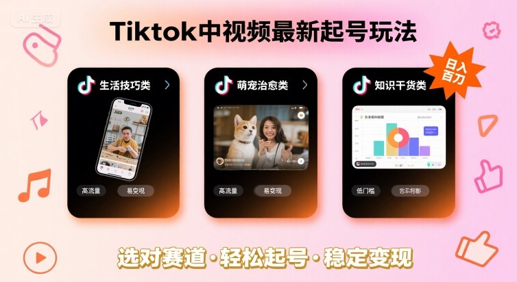 Tiktok中视频最新起号玩法,想要日入百刀,做好这几个赛道就可以了插图 Tiktok中视频最新起号玩法,想要日入百刀,做好这几个赛道就可以了插图