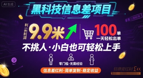 黑科技信息差项目,一单利润9.9米,一天简简单单出100单,不挑人,小白也可轻松上手【揭秘】插图 黑科技信息差项目,一单利润9.9米,一天简简单单出100单,不挑人,小白也可轻松上手【揭秘】插图
