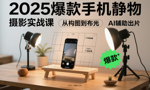 2025爆款手机静物摄影实战课,从构图到布光,不用贵设备,AI辅助出片插图 2025爆款手机静物摄影实战课,从构图到布光,不用贵设备,AI辅助出片插图