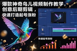 爆款神奇鸟儿视频制作教学,创意后期剪辑,快速打造起号涨粉