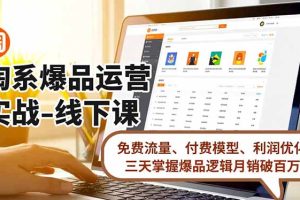 (16715期)淘系爆品运营实战-线下课,免费流量、付费模型、利润优化,三天掌握爆品逻辑月销破百万