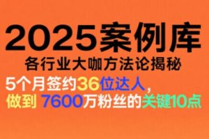 2025案例库,收录各行业大咖的方法论,各行业大咖方法论揭秘