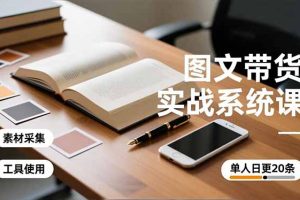 (16705期)图文带货实战系统课,工具使用、素材采集、防同质化,单人日更20条月入3w+