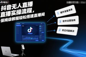 抖音无人直播实操流程,保姆级教程轻松搭建直播间