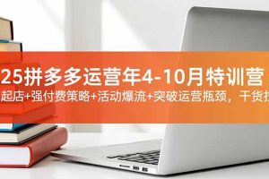 （16642期）2025拼多多运营年4-10月特训营：暴力起店+强付费策略+活动爆流+突破运营瓶颈，干货拉满