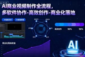 AI商业视频制作全流程，多软件协作-高效创作-商业化落地