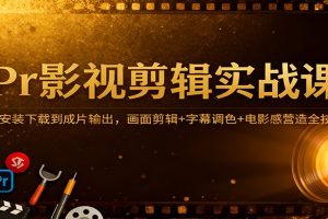 Pr影视剪辑实战课:从安装下载到成片输出,画面剪辑+字幕调色+电影感营造全技巧