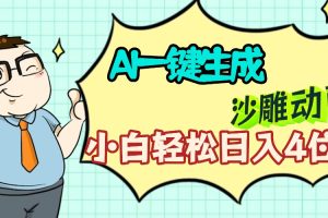 AI一键生成【沙雕动画】小白轻松日入4位数，多平台可发布