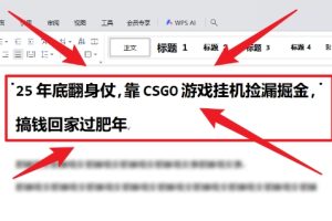 25年底翻身仗,靠CSGO游戏挂G捡漏掘金,搞钱回家过肥年【揭秘】