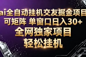 ai全自动挂机语聊掘金 可矩阵 单窗口轻松日入30+
