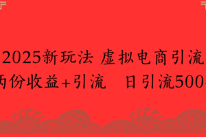 2025新玩法，虚拟电商引流，两份收益+引流 日引流500+