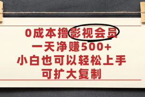 亲测，0成本可批量操作，靠卖影视会员实测月入30000+