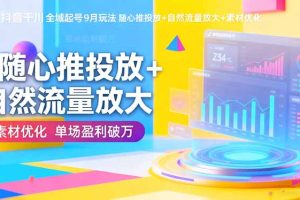 （16406期）抖音千川全域起号9月玩法 随心推投放+自然流量放大+素材优化 单场盈利破万