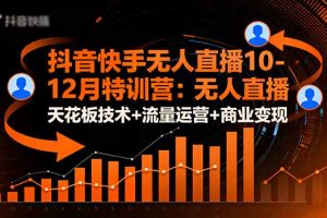 (16372期)抖音快手无人直播10-12月特训营:无人直播天花板技术+流量运营+商业变现