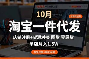 (16322期)淘宝一件代发精细化运营-10月:店铺注册+货源对接+零囤货,单店月入1.5w