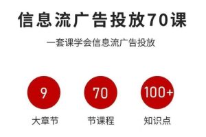 信息流广告投放实战70课,一套课学会信息流广告投放,迄今为止,最系统化教程