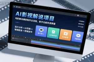 AI影视解说项目,电影解说爆款制作全流程,新手也能快速掌握