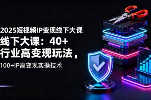 (16282期)2025短视频IP变现线下大课:40+行业高变现玩法,100+IP高变现实操技术