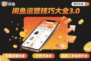 闲鱼运营技巧大全3.0,引爆店铺流量,手把手教你玩转二手电商平台