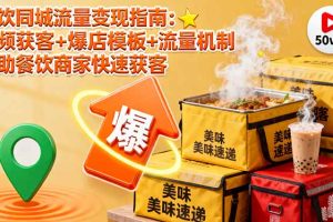 (16242期)餐饮同城流量变现指南:视频获客+爆店模板+流量机制 帮助餐饮商家快速获客