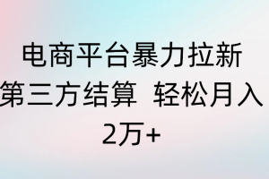 电商平台暴力拉新第三方结算 轻松月入2万+