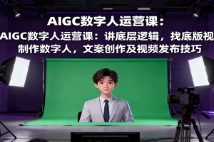 AIGC数字人运营课:讲底层逻辑,找底版视频、制作数字人,文案创作及视频发布技巧