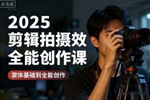 2025剪辑拍摄特效全能创作课,零基础到全能创作