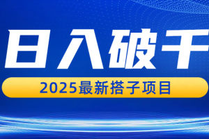 日入破千，2025最新搭子项目