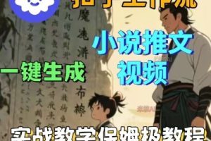 Coze扣子工作流一键生成小说推文视频,实战教学保姆级教程