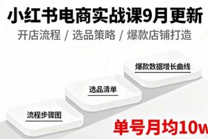 (16120期)小红书电商实战课9月更新,开店流程/选品策略/爆款店铺打造,单号月均10w+