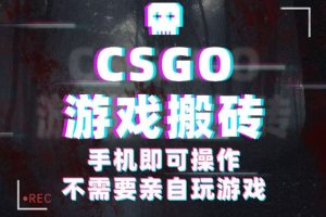 CSGO游戏挂机捡漏，单日扫货500+，年底小高峰上车可吃肉，手机即可操作兼职副业