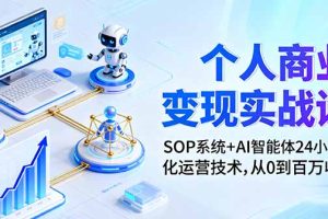 (16111期)个人商业变现实战课:SOP系统+AI智能体24小自动化运营技术,从0到百万收入