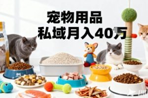 月变现40个!宠物用品私域运营的精准掘金之道玩法