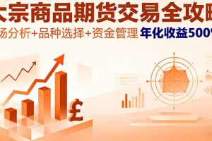 (16083期)大宗商品期货交易全攻略,市场分析+品种选择+资金管理,年化收益500%+