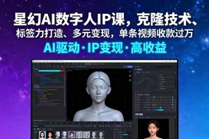 (16051期)星幻AI数字人IP课,克隆技术、标签力打造、多元变现,单条视频收款过万