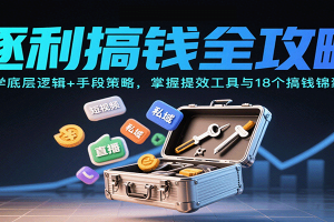 逐利搞钱全攻略:学底层逻辑+手段策略,掌握提效工具与18个搞钱锦囊