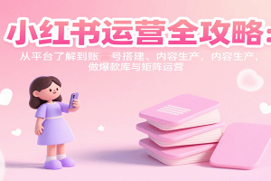 小红书运营全攻略:从平台了解到账号搭建、内容生产,做爆款库与矩阵运营