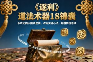 《逐利》道法术器18锦囊,系统化揭示搞钱逻辑,浓缩关键心法,颠覆传统思维
