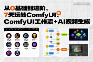 从0基础到进阶,7天玩转ComfyUI,Comfyui工作流+AI视频生成