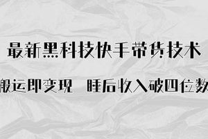 （15998期）搬运即变现！最新黑科技快手带货Ai搬运技术，睡后收入破四位数