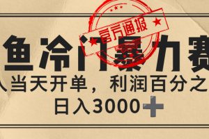 闲鱼，冷门暴力赛道，一单 80%利润，新人轻松日入 3000+