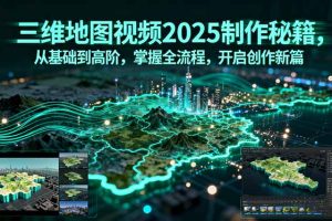 (15983期)三维地图视频2025制作秘籍,从基础到高阶,掌握全流程,开启创作新篇