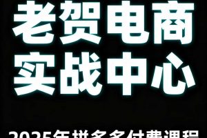 老贺电商2025年拼多多付费课程，用通俗易懂的方法告诉你多多怎么玩