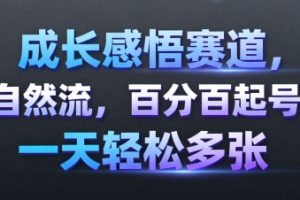 成长感悟赛道,纯自然流,百分百起号率 一天轻松多张