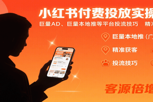 小红书付费投放实操课:巨量AD、巨量本地推等平台投流技巧精准获客