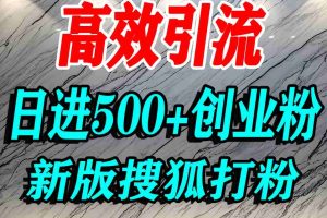 怎么打创业粉?搜狐网打精准创业粉,打粉引流教程,单人日引500+精准创业粉