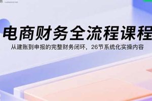 (15893期)电商财务全流程课程:从建账到申报的完整财务闭环,26节系统化实操内容