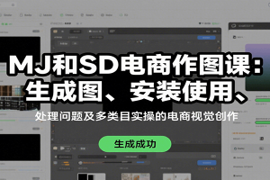 MJ和SD电商作图课:生成图、安装使用、处理问题及多类目实操的电商视觉创作