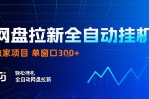 网盘全自动拉新掘金,独家技术,操作简单,单窗口轻松日入3张+ 可矩阵【揭秘】